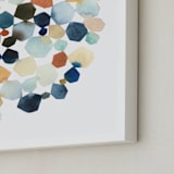 "Hexagon Cluster" - Art Print in Turquoise by Yao Cheng Design - Frame Close-up