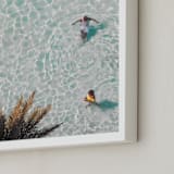 "Pool Party for Two" - Art Print in Light Aqua Blue by KIMBERLY SMITH - Frame Close-up