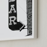 "Bank Bar" - Art Print in Shades of Grey by Calais A Le Coq - Frame Close-up