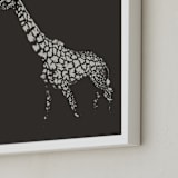 "fading giraffe" - Art Print in Charcoal by Erin Niehenke - Frame Close-up