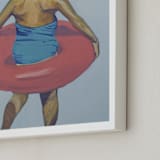 "Violet Intertube 1" - Art Print in Cerulean Blue by Annie Seaton - Frame Close-up