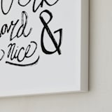 "Nice Work" - Art Print in White by Heather Francisco - Frame Close-up