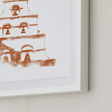 "San Diego Mission" - Art Print in Terracotta by Paul Berthelot - Frame Close-up