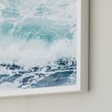 "Storm Swell" - Art Print in stormy turquoise by Kamala Nahas - Frame Close-up