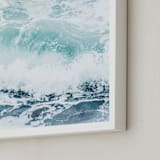 "Storm Swell" - Art Print in stormy turquoise by Kamala Nahas - Frame Close-up