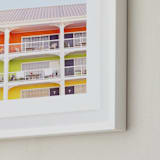 "colorful beach" - Art Print in citrus by Baumbirdy - Frame Close-up