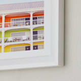 "colorful beach" - Art Print in citrus by Baumbirdy - Frame Close-up