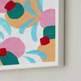 "Playground" - Art Print in pastel yellow by FERNANDA MARTINEZ - Frame Close-up