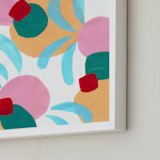 "Playground" - Art Print in pastel yellow by FERNANDA MARTINEZ - Frame Close-up
