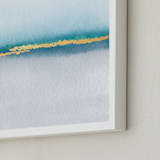 "Golden Sand" - Art Print in Sea Glass Blue by Maria Hilas-Louie - Frame Close-up