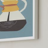"Coffee Maker" - Art Print in Kitchen Tile Teal by Elliot Stokes - Frame Close-up