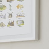 "Landmarks" - Art Print in Sap Green by Natalie Groves - Frame Close-up