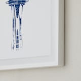 "Space Needle" - Art Print in Navy by Paul Berthelot - Frame Close-up