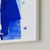 "Fashion-Walk" - Art Print in Deep Bright Blue by ANA GAION - Frame Close-up