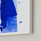 "Fashion-Walk" - Art Print in Deep Bright Blue by ANA GAION - Frame Close-up