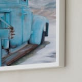 "Blue Solitude" - Art Print in Cyan Blue by Laura Morris - Frame Close-up