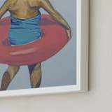 "Violet Intertube 1" - Art Print in Cerulean Blue by Annie Seaton - Frame Close-up