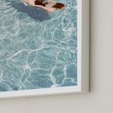 "Going for a Swim" - Art Print in Pool Blue by Whitney Deal - Frame Close-up