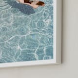 "Going for a Swim" - Art Print in Pool Blue by Whitney Deal - Frame Close-up