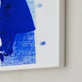 "Fashion-Walk" - Art Print in Deep Bright Blue by ANA GAION - Frame Close-up