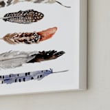 "Feather Print" - Art Print in neutrals by Shannon Kirsten - Frame Close-up