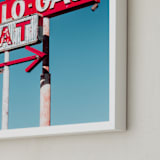 "Desert Signs" - Art Print in Bold Sign Red by Kate Baird - Frame Close-up