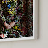 "Shes Blooming" - Art Print in Magical Rose by Theresa Bear - Frame Close-up