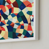 "Spanish Mosaic Abstract" - Art Print in vermilion red by Pooja Pittie - Frame Close-up