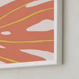 "Monstera Abstract" - Art Print in Coral by Alicia Schultz - Frame Close-up