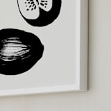 "Watermelons" - Art Print in Black on Off-white by Sonya Percival - Frame Close-up