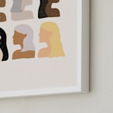 "Girls Support Girls" - Art Print in Cream by Amanda Houston - Frame Close-up