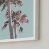 "Sun Bleached Palm Trees" - Art Print in sun-bleached turquoise  by Baumbirdy - Frame Close-up
