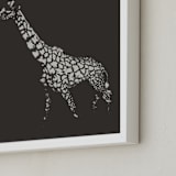 "fading giraffe" - Art Print in Charcoal by Erin Niehenke - Frame Close-up