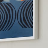 "Solar Eclipse" - Art Print in Galaxy Blue by Deborah Velasquez - Frame Close-up