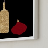 "Flower, onion, and a wine bottle" - Art Print in Red onion by Sonya Percival - Frame Close-up