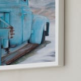 "Blue Solitude" - Art Print in Cyan Blue by Laura Morris - Frame Close-up