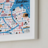 "I Love Boston" - Art Print in Ocean by Jordan Sondler - Frame Close-up