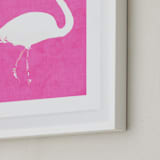 "A leg to stand on." - Art Print in Flamingo by Dawn Smith - Frame Close-up