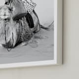 "Smiles in the Sahara" - Art Print in Fog by Jamie Lollback - Frame Close-up