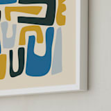 "Ocean Day" - Art Print in Ocean Blue by Beth Vassalo - Frame Close-up
