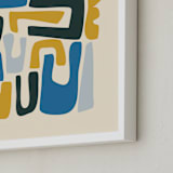 "Ocean Day" - Art Print in Ocean Blue by Beth Vassalo - Frame Close-up
