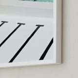 "Stripes Coastal" - Art Print in White by JD - Frame Close-up
