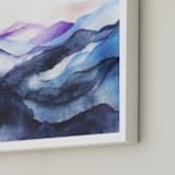 "Waves Watercolor" - Art Print in blue by Jen Merli - Frame Close-up