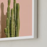 "Palm Desert Cactus" - Art Print in Peachy Pink by Lisa Sundin - Frame Close-up