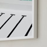 "Stripes Coastal" - Art Print in White by JD - Frame Close-up