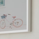 "Sweet Ride" - Art Print in Pink Glow by Sara Hicks Malone - Frame Close-up