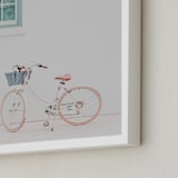 "Sweet Ride" - Art Print in Pink Glow by Sara Hicks Malone - Frame Close-up