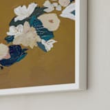 "Mustard Abstract Botanical" - Art Print in Mustard Yellow by Caryn Owen - Frame Close-up