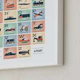 "Alphabet in Motion" - Personalized Art Print in Sherbet by Erica Krystek - Frame Close-up