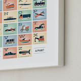 "Alphabet in Motion" - Personalized Art Print in Sherbet by Erica Krystek - Frame Close-up